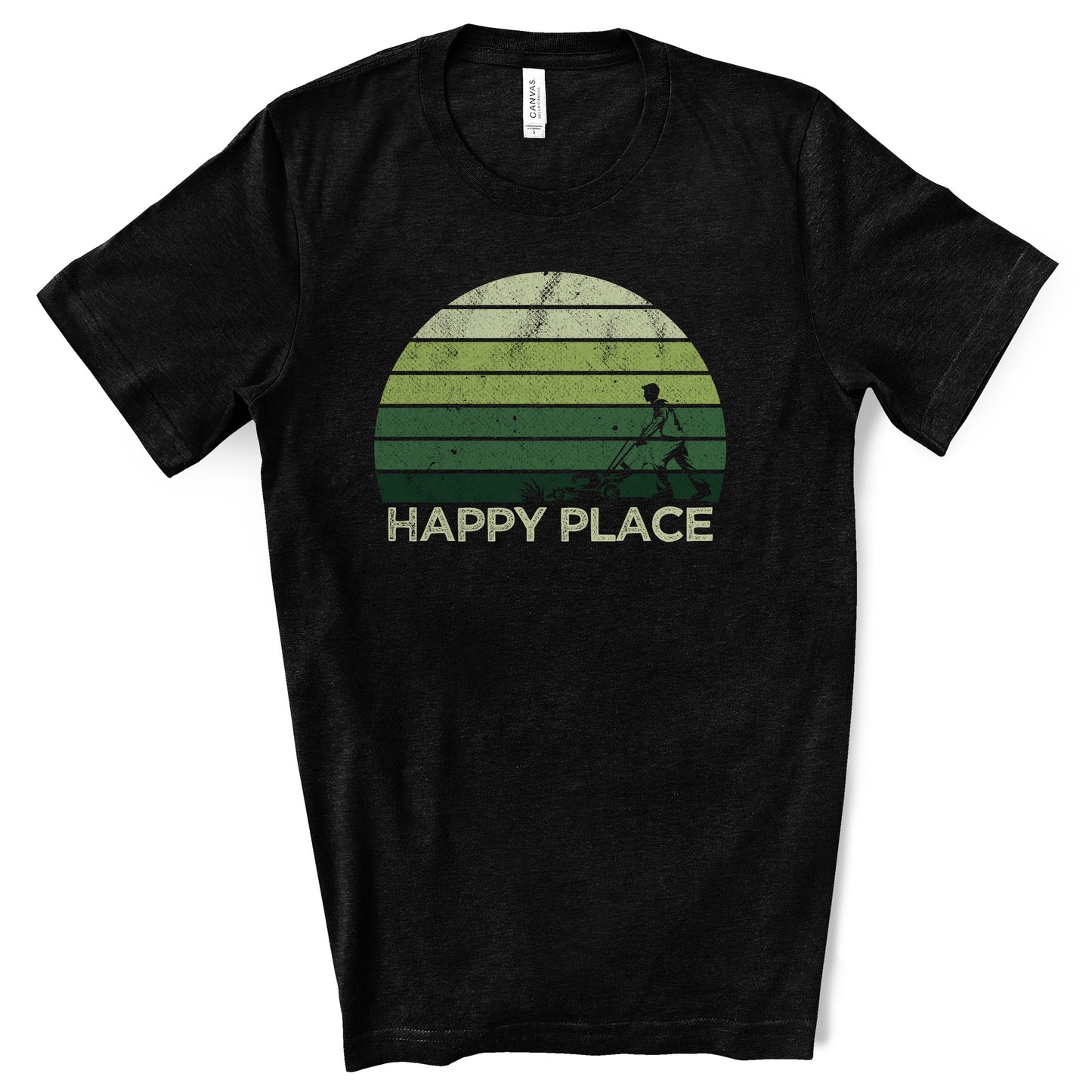Happy Place Lawncare Sunset - Premium T-Shirt - DADSCAPED