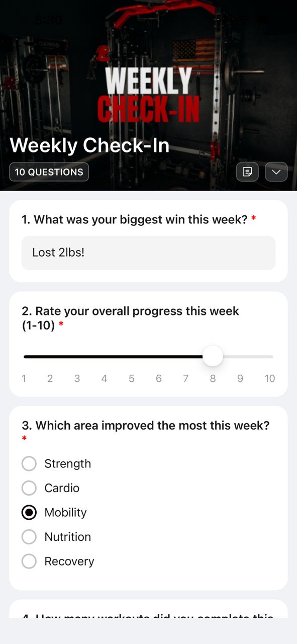 Weekly check-in